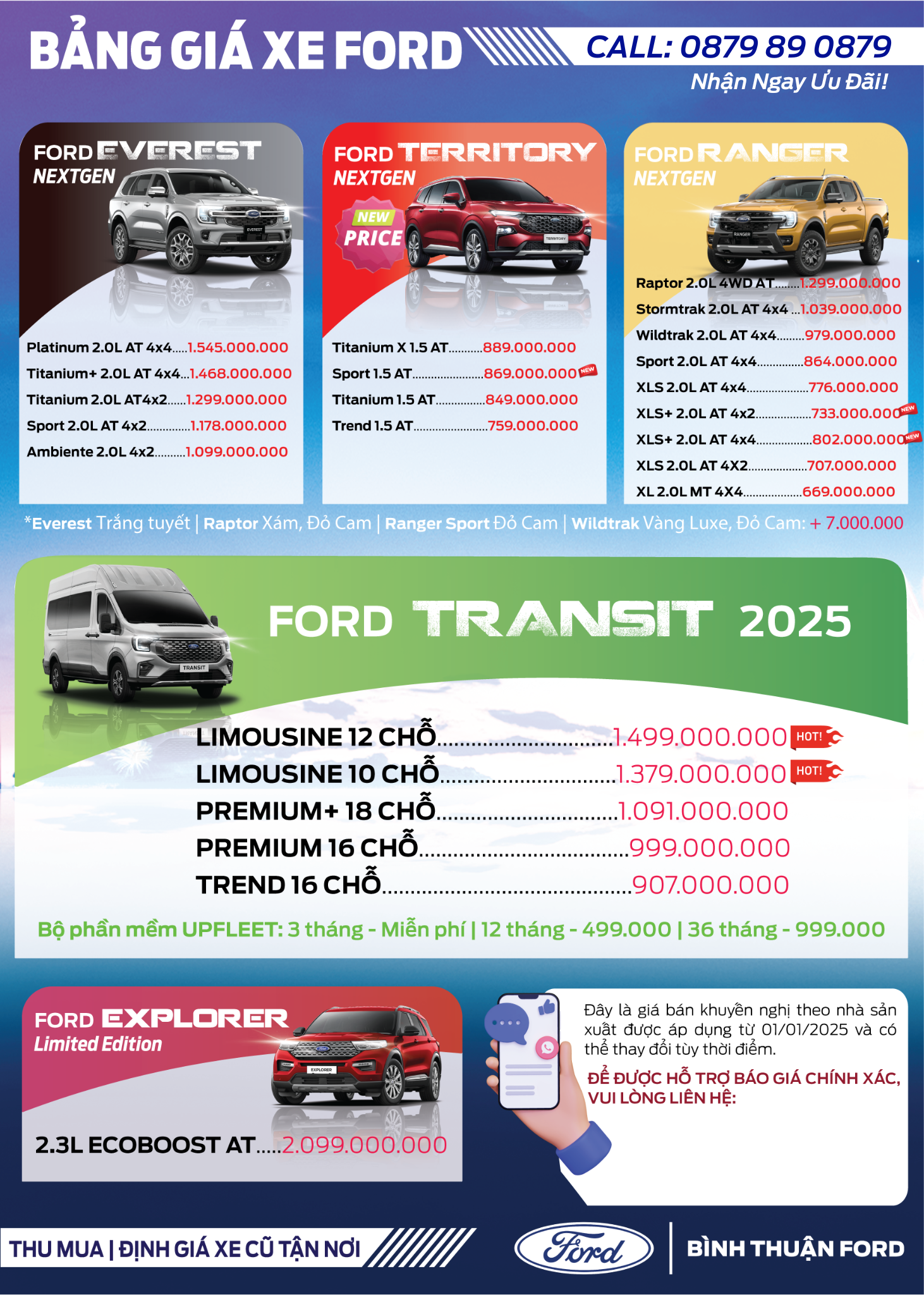 Bang gia Xe Ford 2025 2 | Ford Ninh Thuận